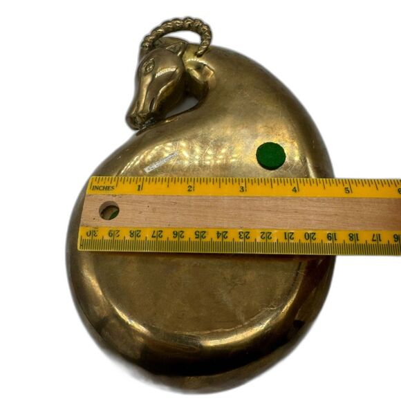 Dolbi Brass 2-Piece Dish Ram Sheep Wildlife Jewelry Dish Ashtray Centerpiece - Picture 15 of 16